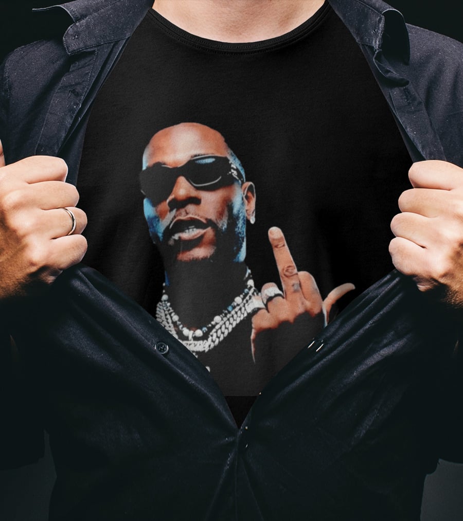 Burna Boy Middle Finger Gesture Bold Jewelry And Sunglasses Look T-Shirt
