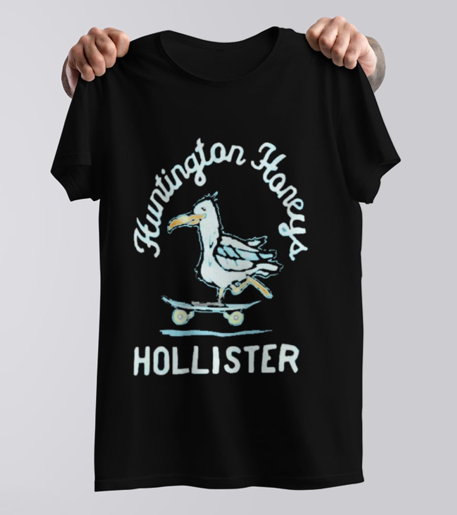 Huntington Honeys Hollister Seagull Skateboarding T-Shirt