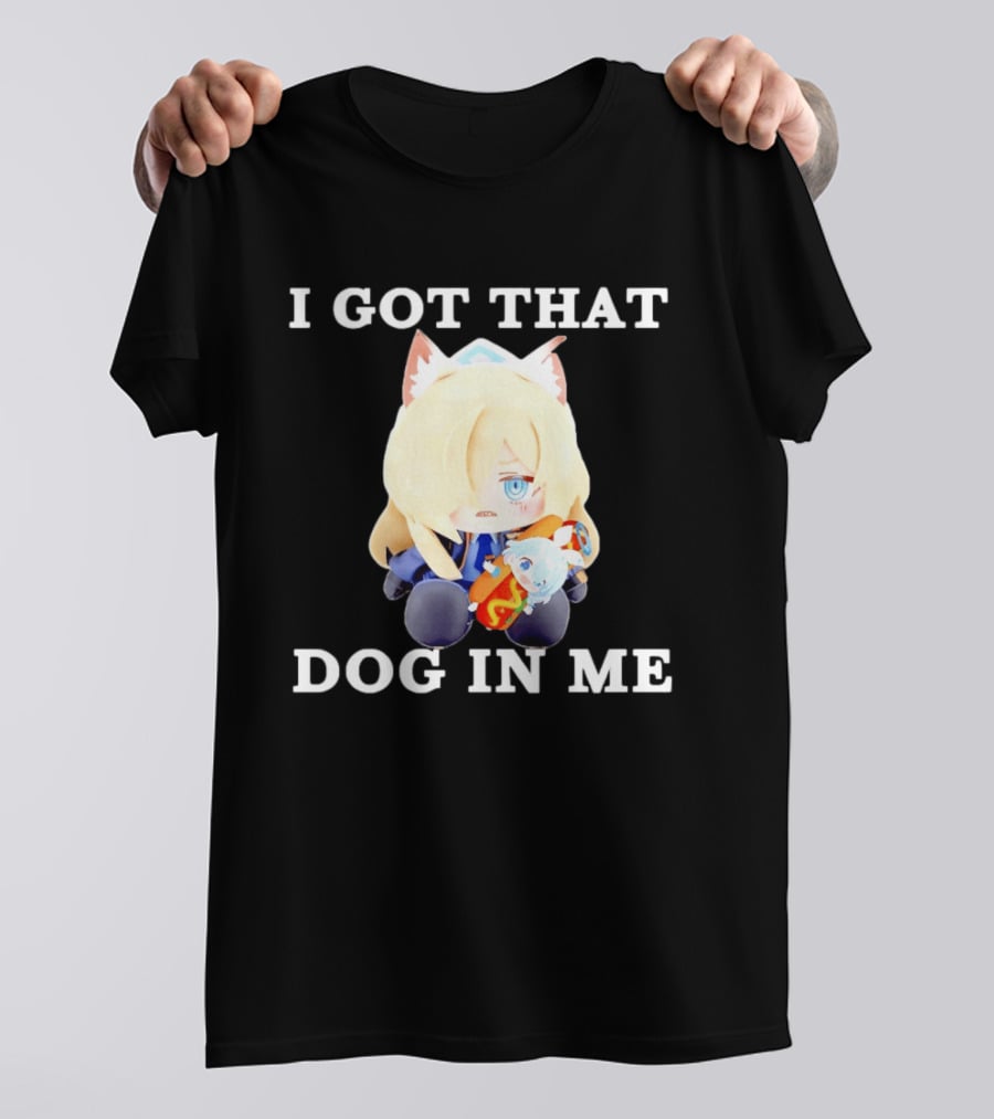 Chocopuni Plushie Kanna Ogata Holding Hot Dog I Got That Dog In Me T-Shirt