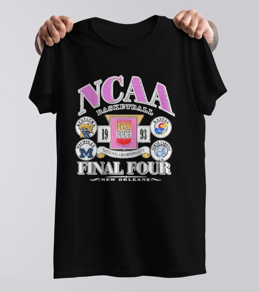 NCAA Basketball Final Four 1993 New Orleans Team Logos T-Shirt