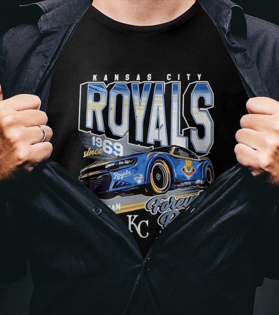 Kansas City Royals American League Central Forever Royal Since 1969 Racing Car T-Shirt