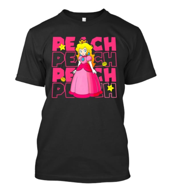 Super Mario Princess Peach With Stars And Coins Retro 1985 Disneyland T-Shirt