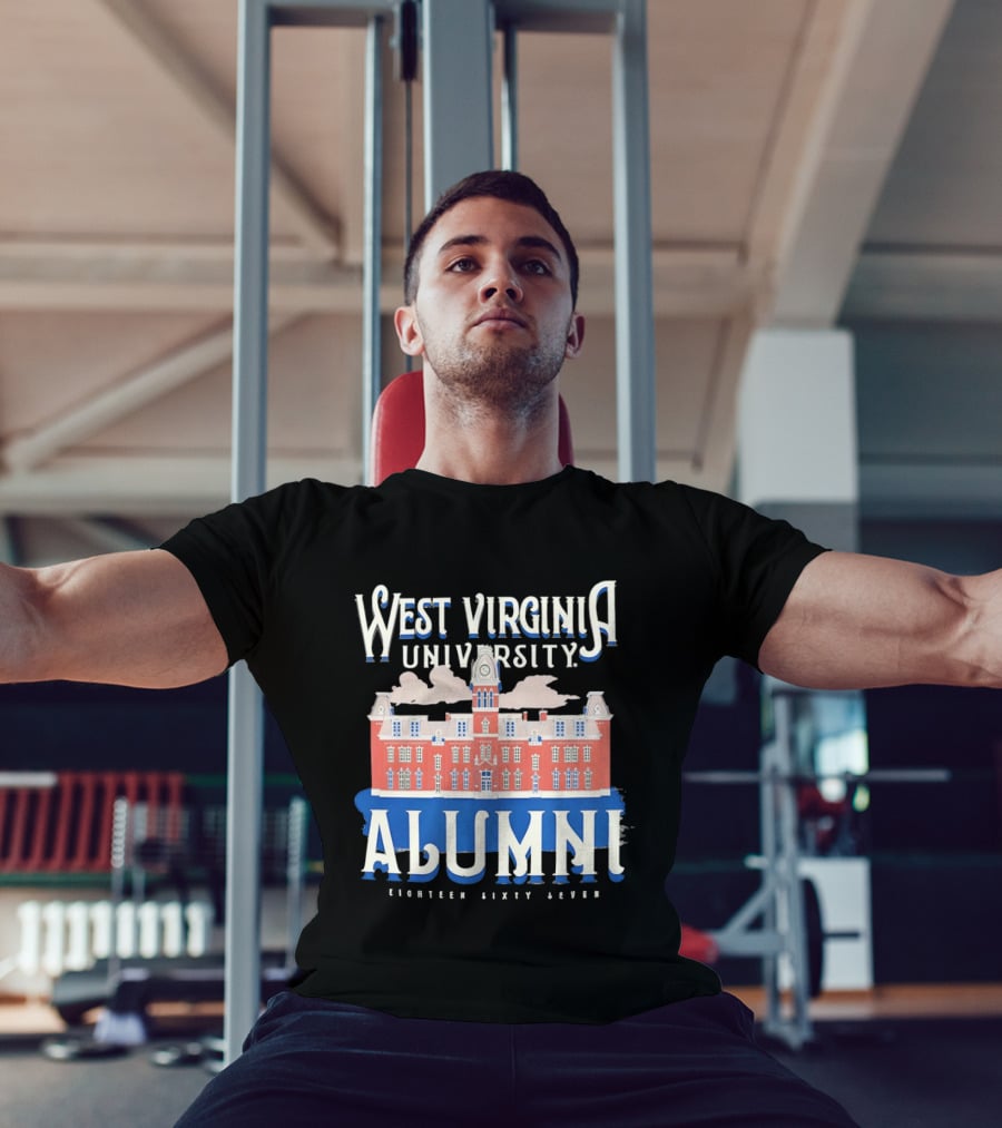 West Virginia University Alumni Eighteen Sixty Seven College Campus Building T-Shirt