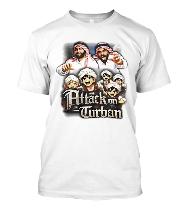 Attack On Turban Anime Characters And Traditional Attire T-Shirt