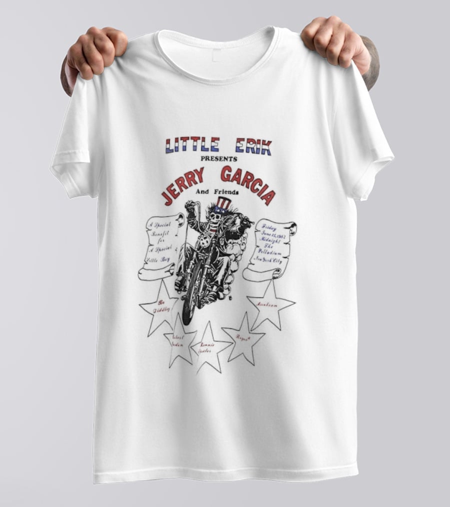 Jerry Garcia Little Erik Presents Grateful Dead Dancing Bears Stars And Stripes T-Shirt