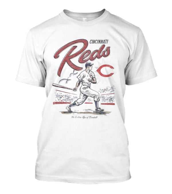 Cincinnati Reds Baseball Player The Golden Age Of Baseball Batter Vintage MLB Team T-Shirt