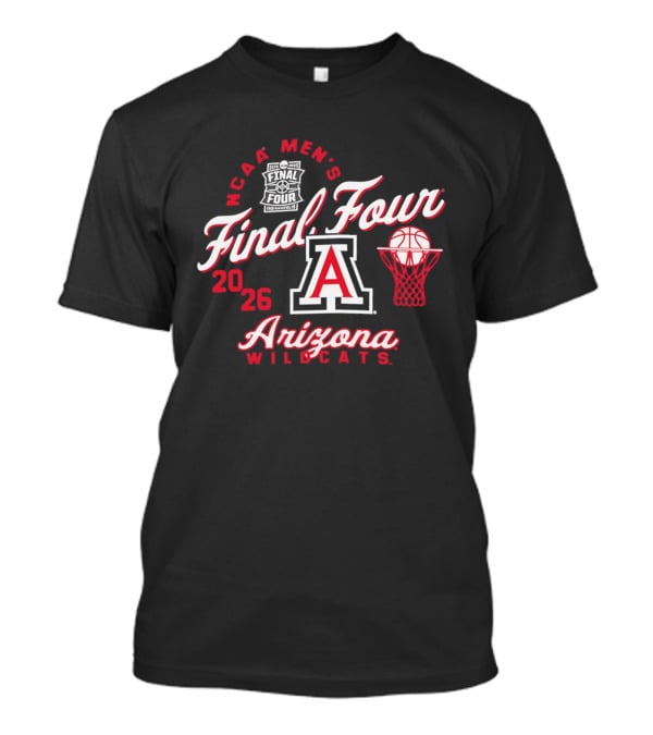 2026 NCAA Men's Final Four Arizona Wildcats Basketball A Logo Basketball Hoop T-Shirt