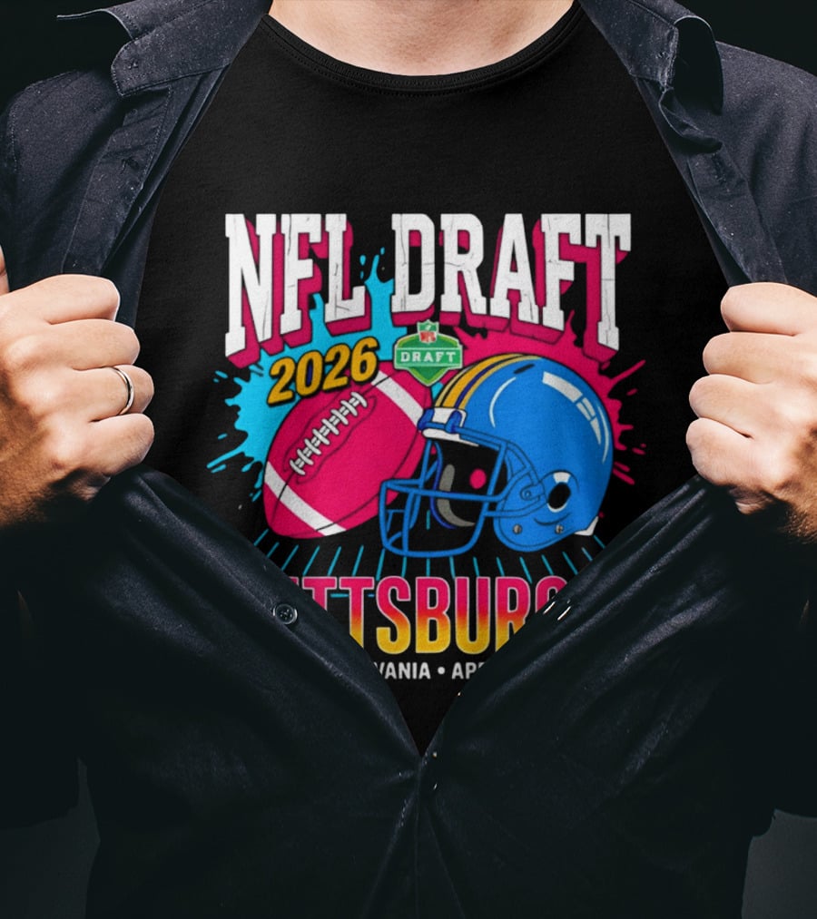 NFL Draft 2026 Pittsburgh Pennsylvania April 23 25 Football Helmet T-Shirt