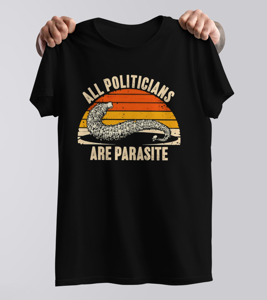 All Politicians Are Parasite Retro Sunset T-Shirt