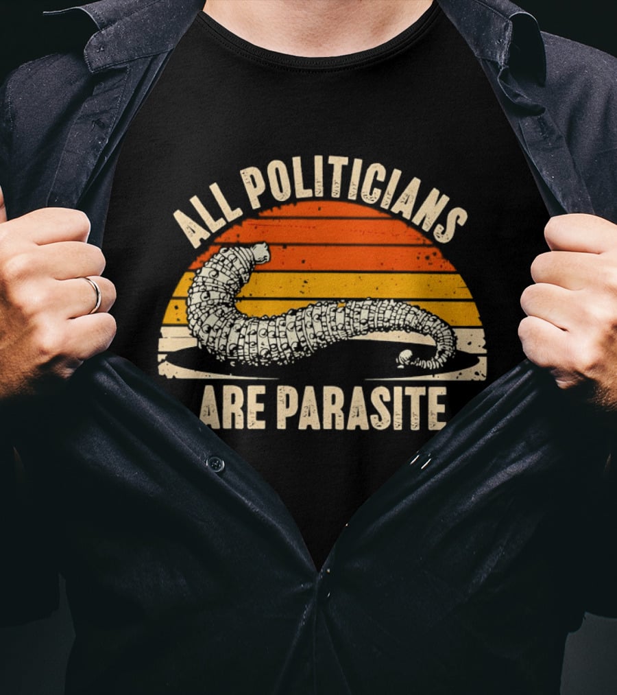 All Politicians Are Parasite Retro Sunset T-Shirt