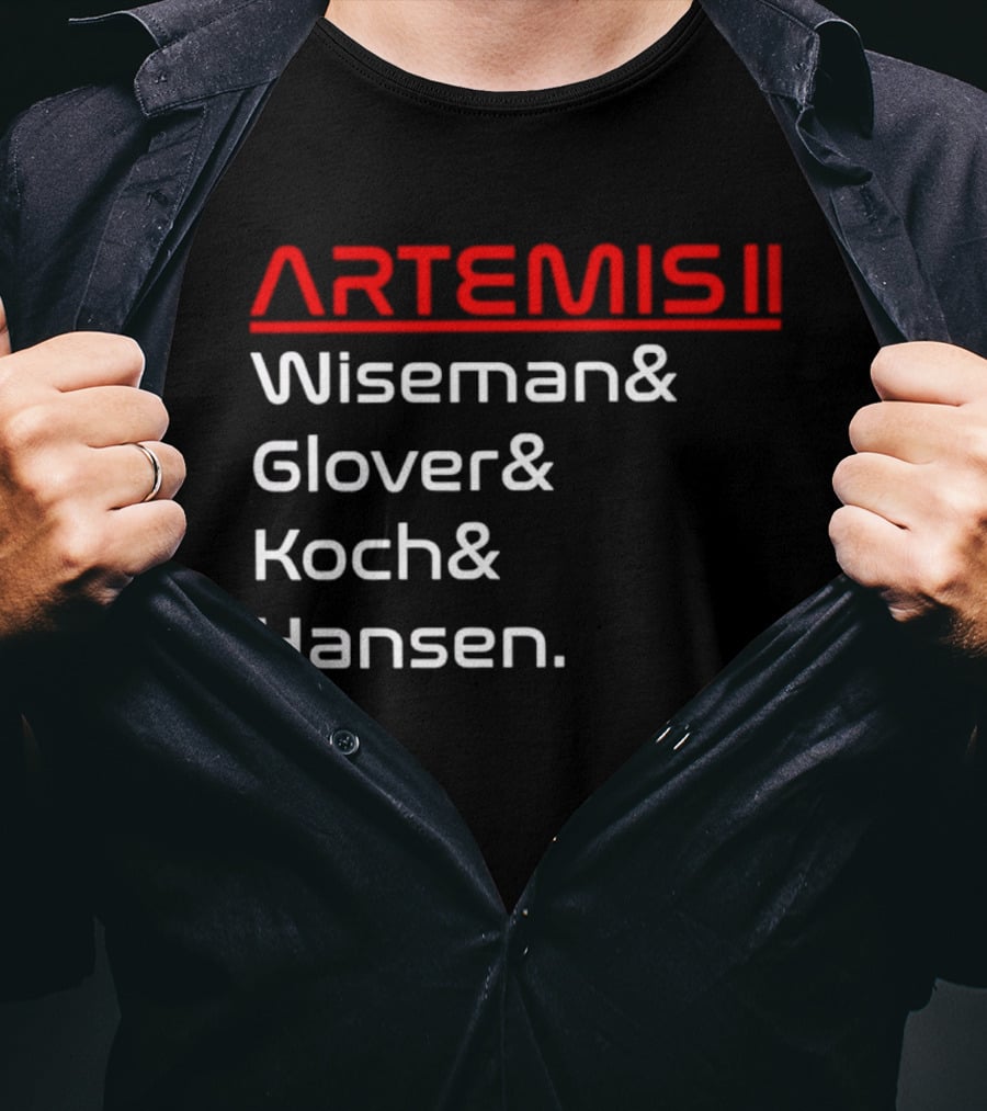 Artemis II Wiseman Glover Koch Hansen Crew Names T-Shirt