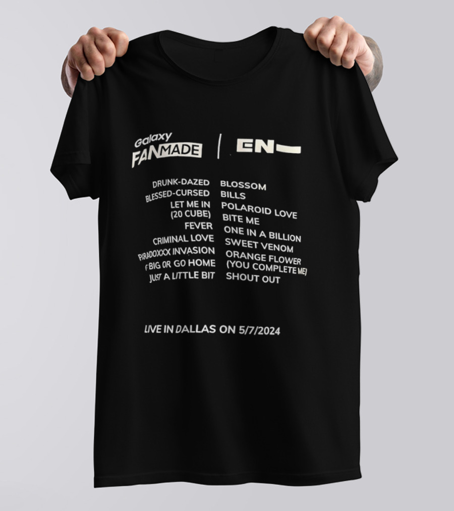 Galaxy Fanmade EN Live Dallas 2024 ENHYPEN Songs T-Shirt