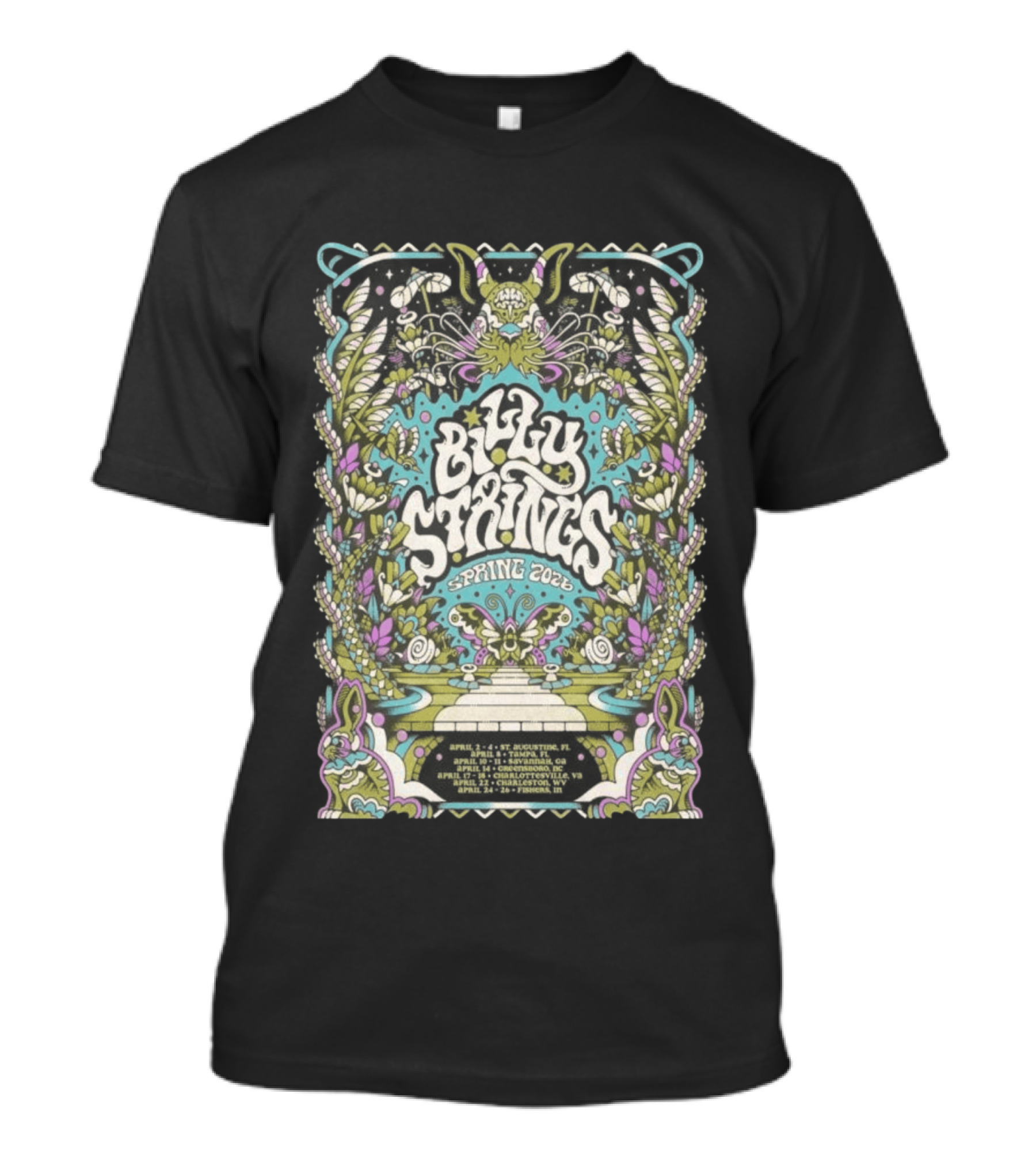 Billy Strings Spring Tour 2026 Psychedelic Floral T-Shirt