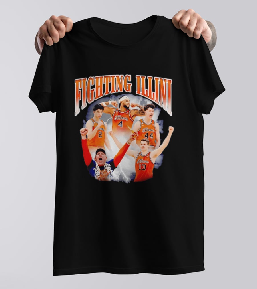 Fighting Illini Brad Underwood Illinois Basketball Team Players T-Shirt