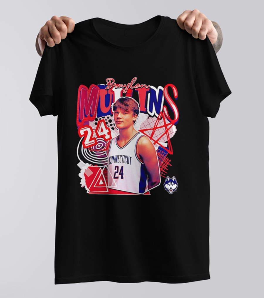 Braylon Mullins Connecticut Basketball 24 NCAA Collage Comfort T-Shirt