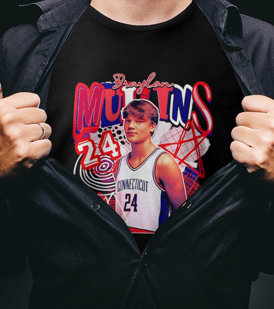 Braylon Mullins Connecticut Basketball 24 NCAA Collage Comfort T-Shirt