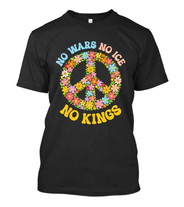 No Wars No Ice No Kings Peace Floral Motif T-Shirt