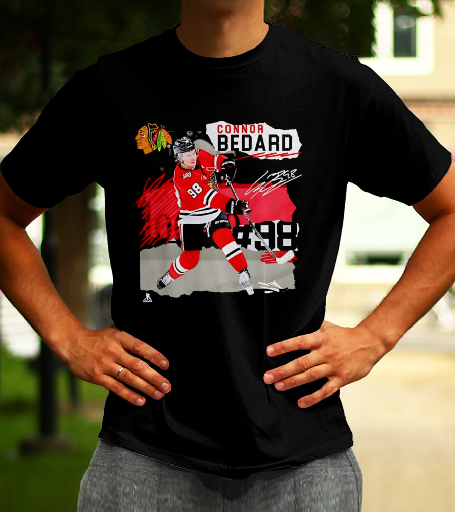 Chicago Blackhawks Connor Bedard 98 Fresh Ice Hockey Dynamic T-Shirt