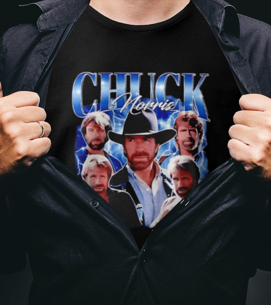 Chuck Norris 1940 2026 Collage Of Iconic Action Hero T-Shirt
