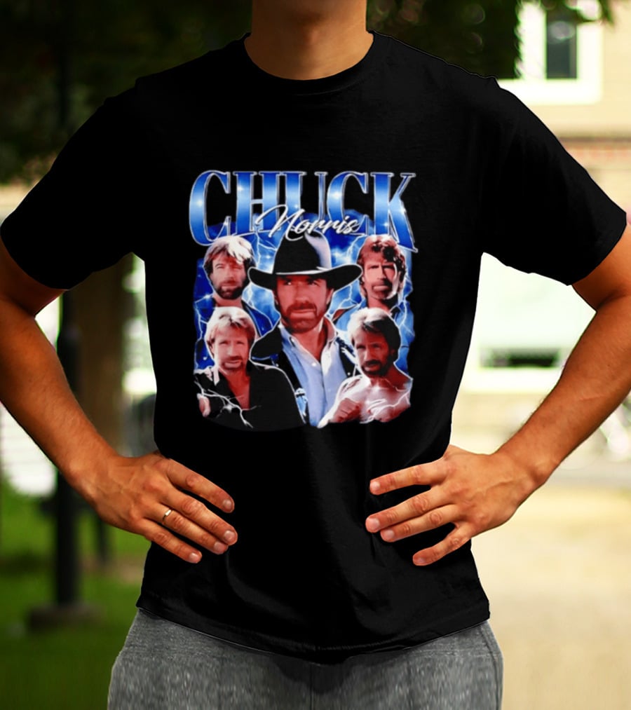 Chuck Norris 1940 2026 Collage Of Iconic Action Hero T-Shirt