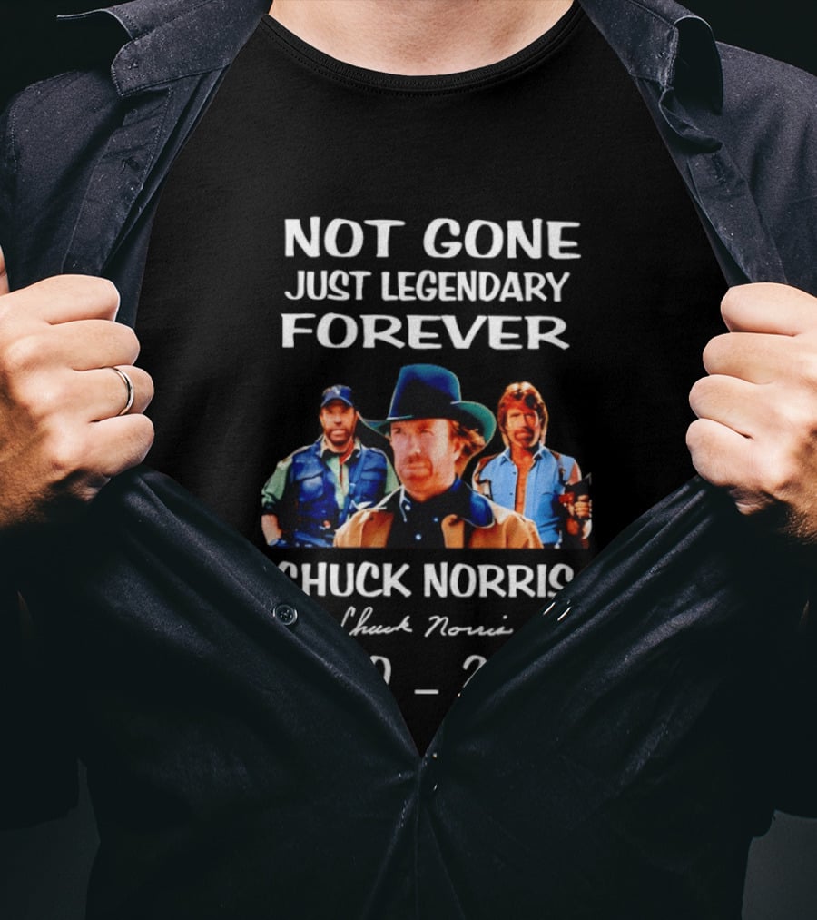 Chuck Norris Not Gone Just Legendary Forever 1940 2026 T-Shirt