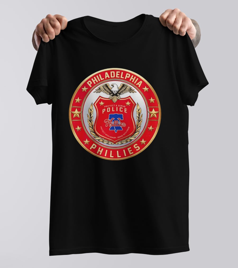 Philadelphia Phillies Police Badge Protect Serve Honor Pride T-Shirt
