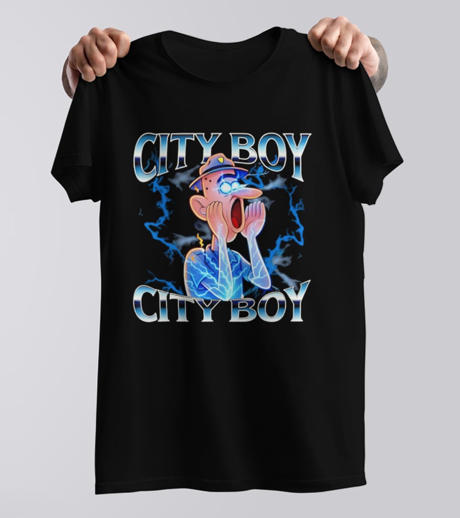 City Boy Brainrot Meme Reaction Cartoon Loud Expression T-Shirt