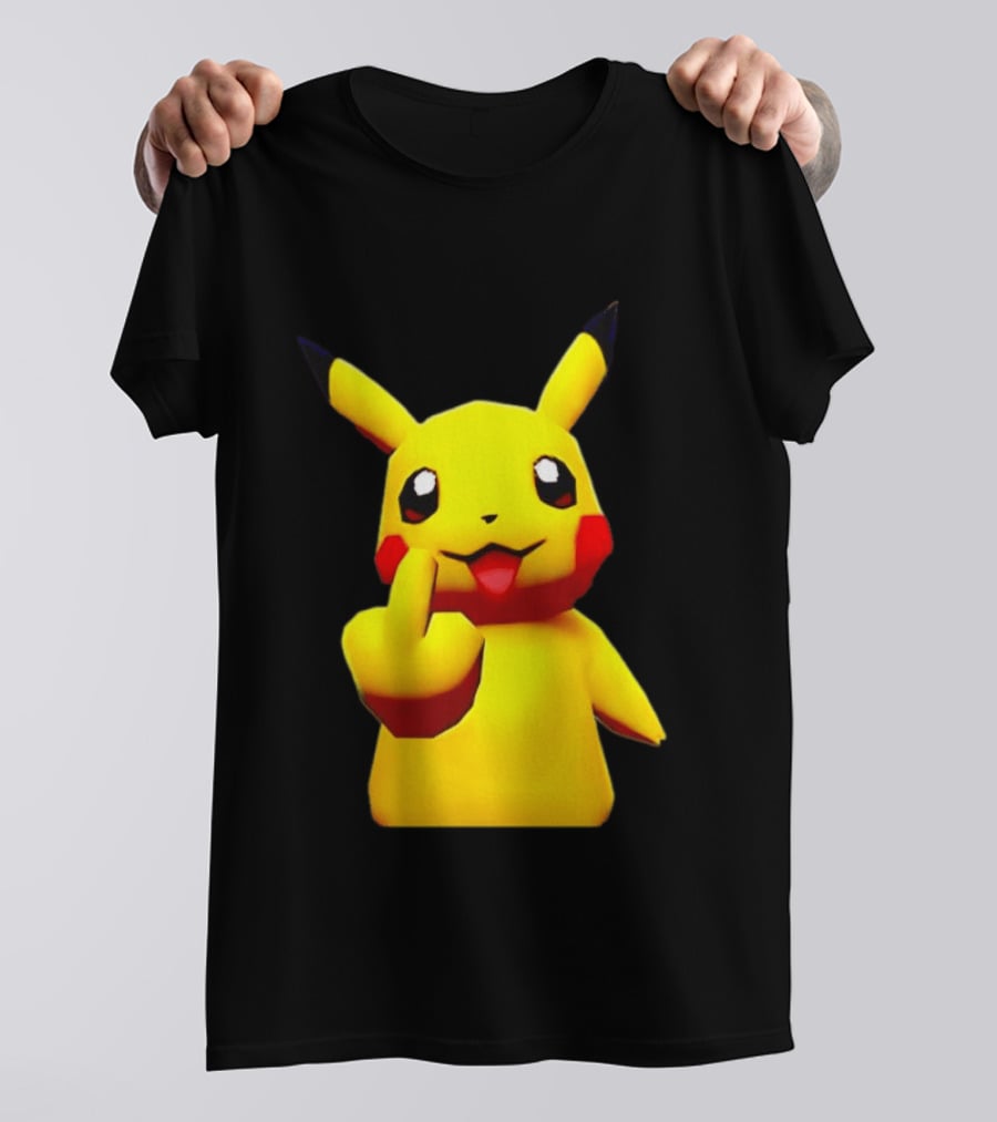 Pikachu Pokémon Middle Finger Gesture T-Shirt