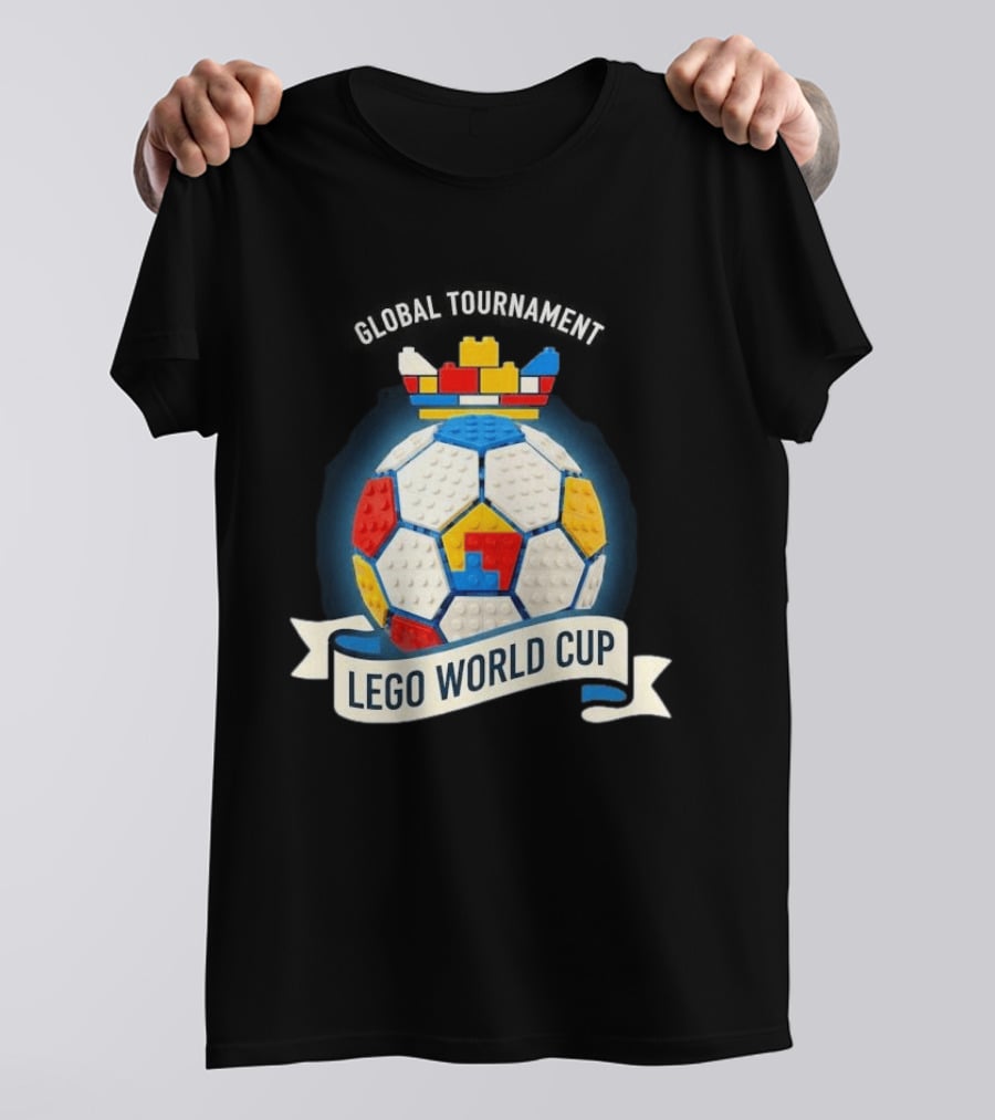 Global Tournament Lego World Cup Soccer Ball Block Crown T-Shirt