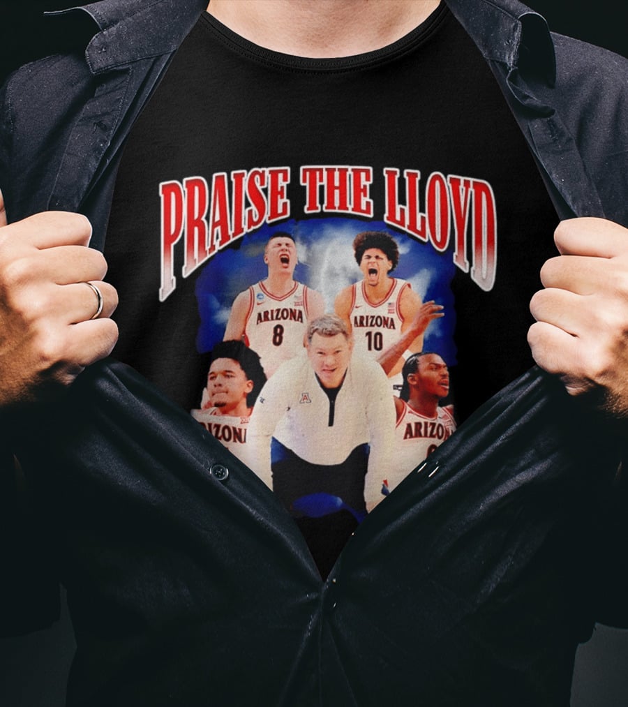 Praise The Lloyd Arizona Wildcats Basketball 2026 Player Collage T-Shirt