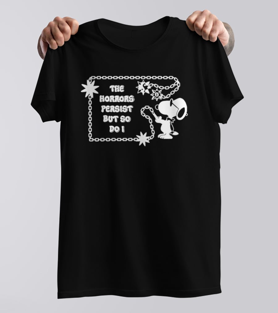 Snoopy The Horrors Persist But So Do I Chain Stars T-Shirt