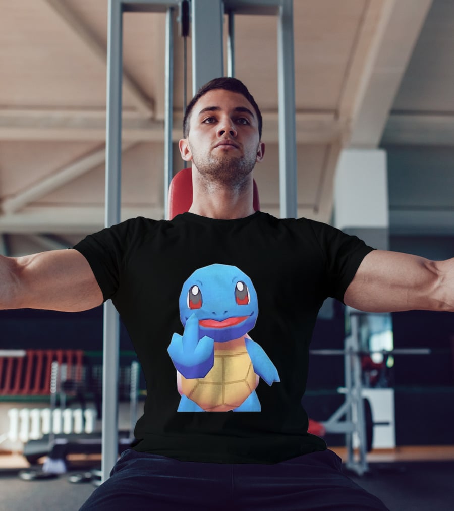 Squirtle Pokémon Gesture Middle Finger Playful Attitude T-Shirt