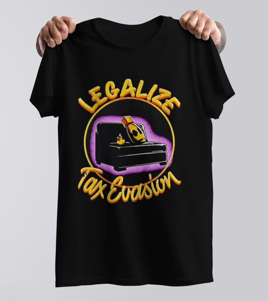 Legalize Tax Evasion The Fat Electrician Couch Potato Rubber Duck T-Shirt