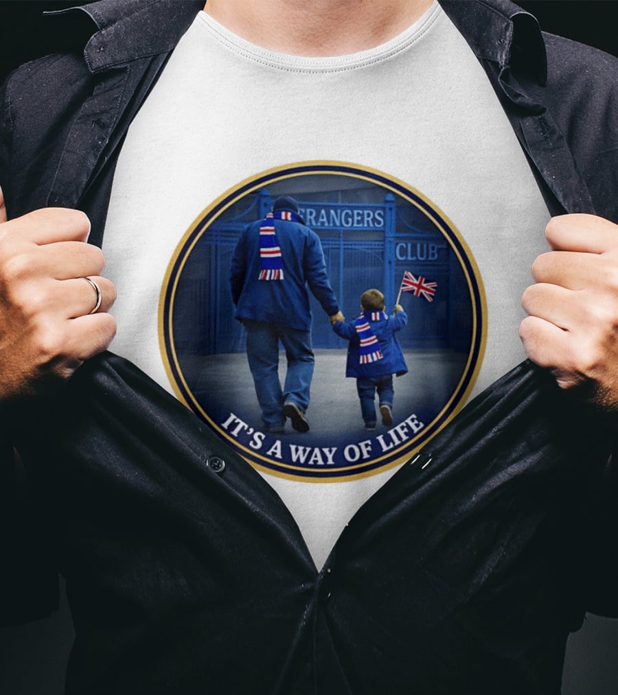Rangers FC It's A Way Of Life Union Jack Flag Fans T-Shirt