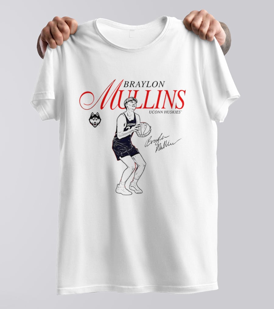 Braylon Mullins UConn Huskies Basketball Iconic Athlete T-Shirt