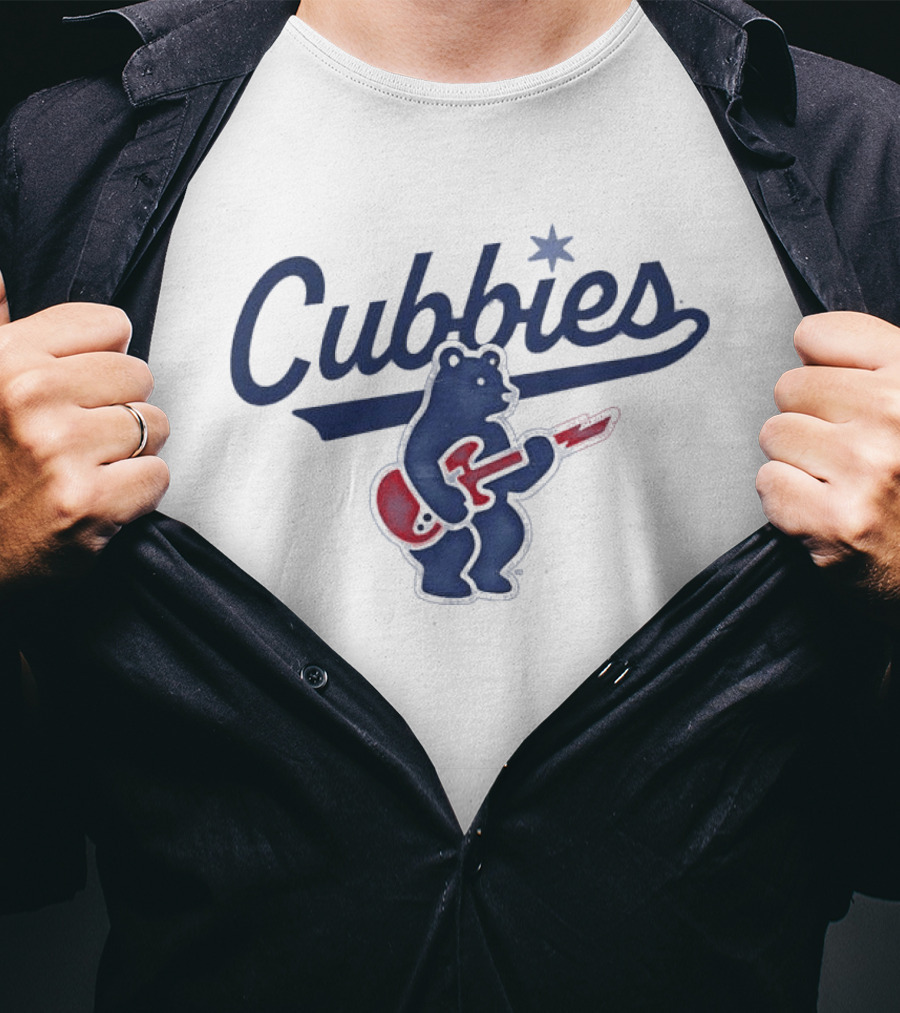 Cubbies Electric Bear Red Guitar Star T-Shirt