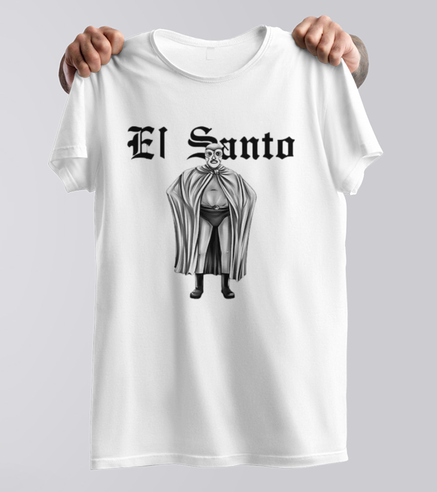 El Santo Legendary Mexican Wrestler Iconic Masked Figure T-Shirt