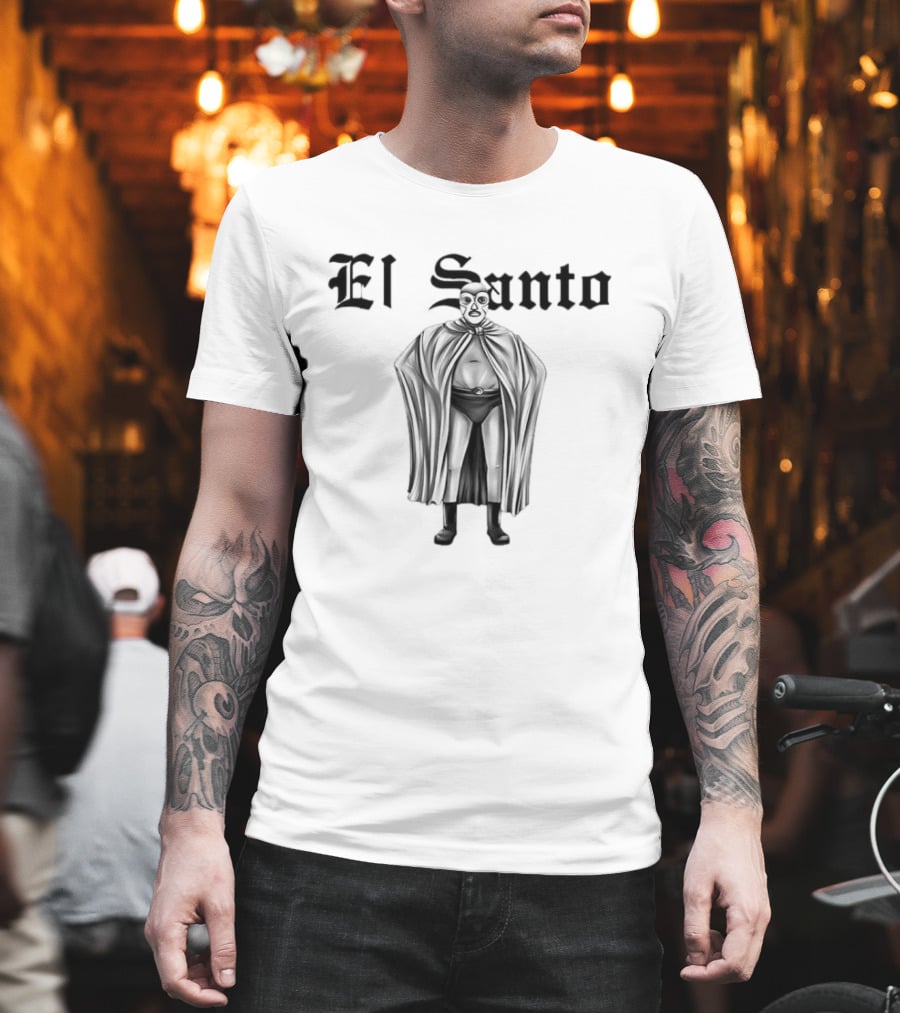 El Santo Legendary Mexican Wrestler Iconic Masked Figure T-Shirt