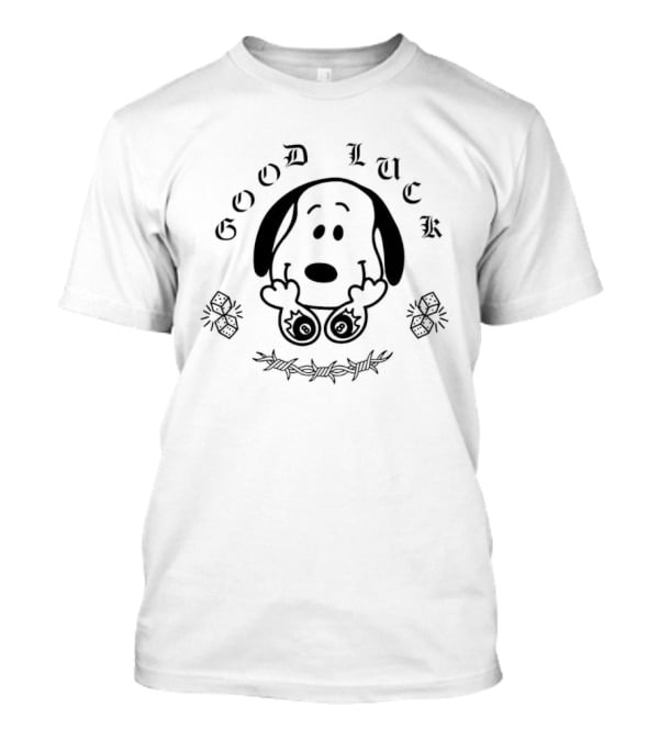Good Luck Snoopy Barbed Wire T-Shirt