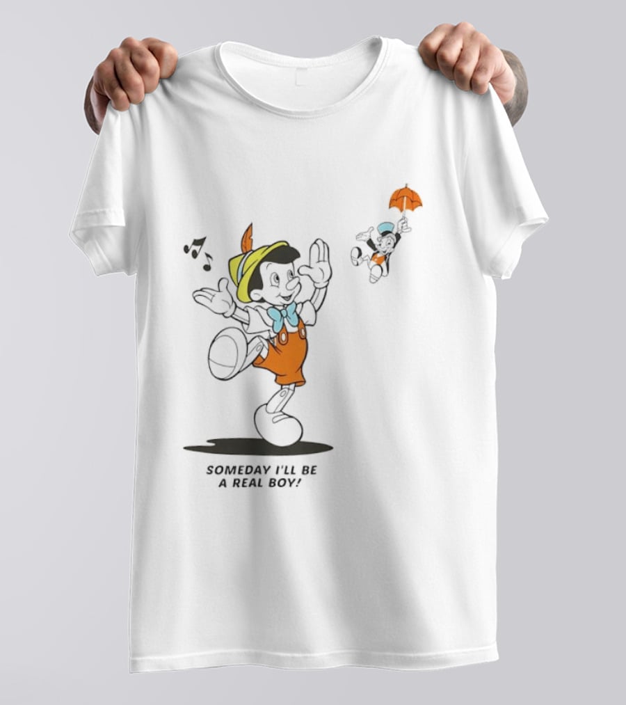 Disney Someday I'll Be A Real Boy Mickey Mouse Pinocchio T-Shirt