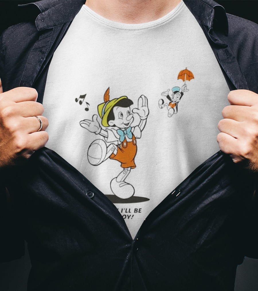 Disney Someday I'll Be A Real Boy Mickey Mouse Pinocchio T-Shirt