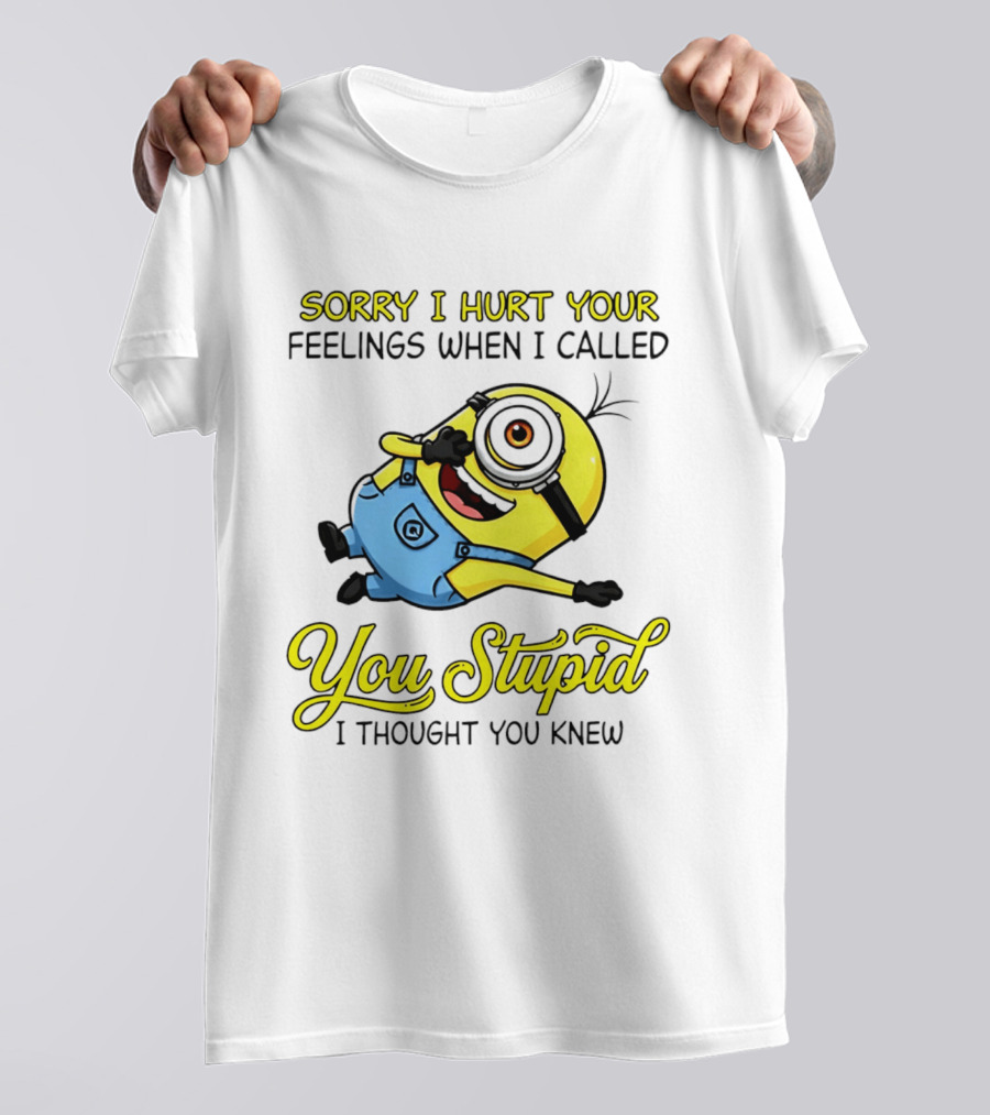 Sorry I Hurt Your Feelings When I Called You Stupid Minion Humor T-Shirt