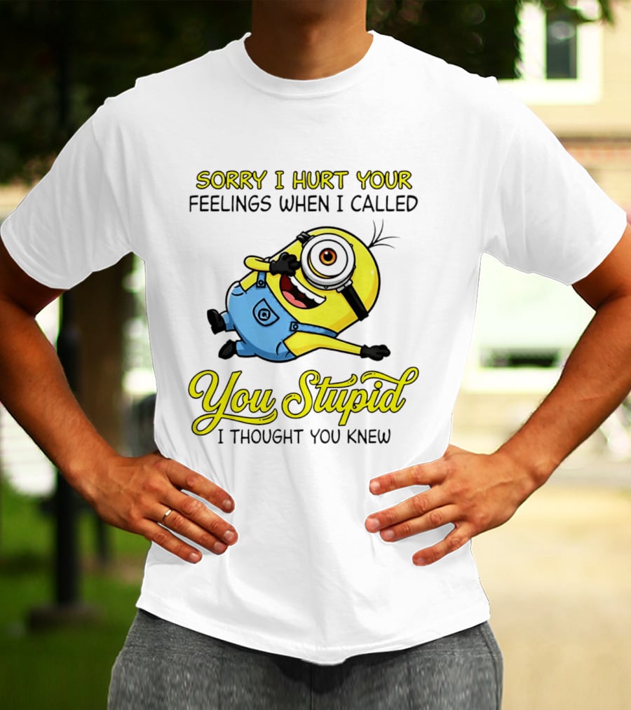 Sorry I Hurt Your Feelings When I Called You Stupid Minion Humor T-Shirt