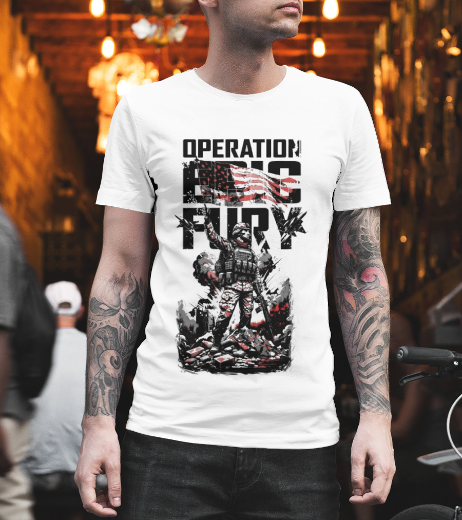 Operation Epic Fury American Flag Soldier 2.0 T-Shirt