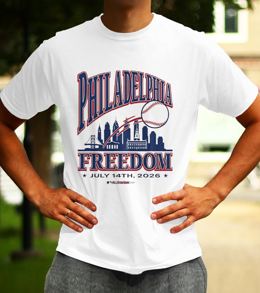 Philadelphia Phillies Light Blue Elton John Philadelphia Freedom July 14th 2026 All Star Game T-Shirt