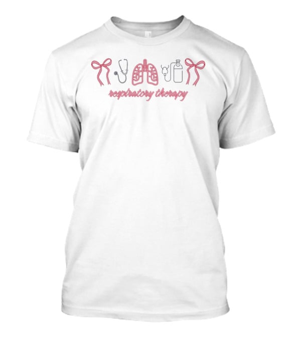 Respiratory Therapy Pink Ribbon Stethoscope Lung Support T-Shirt