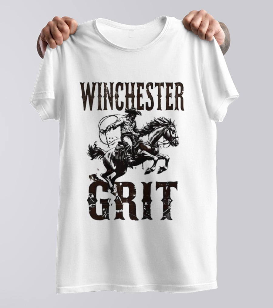Winchester Grit Cowboys Horses Western Rider T-Shirt