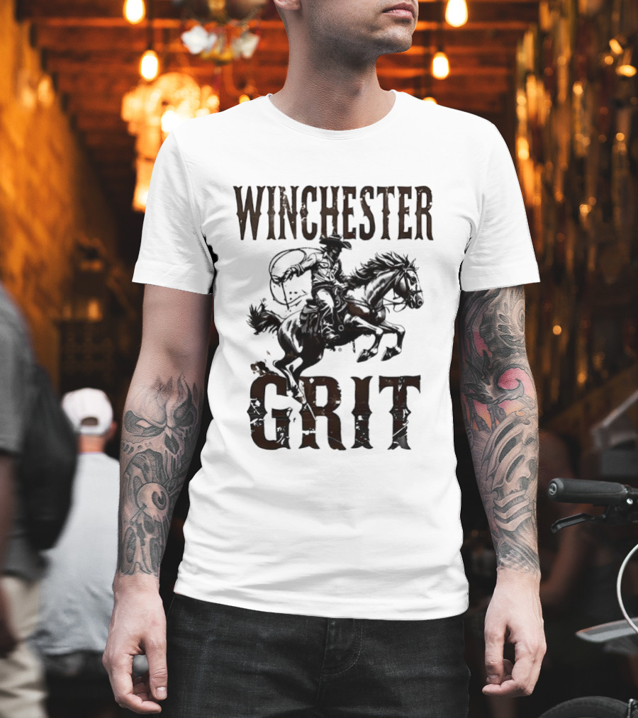 Winchester Grit Cowboys Horses Western Rider T-Shirt