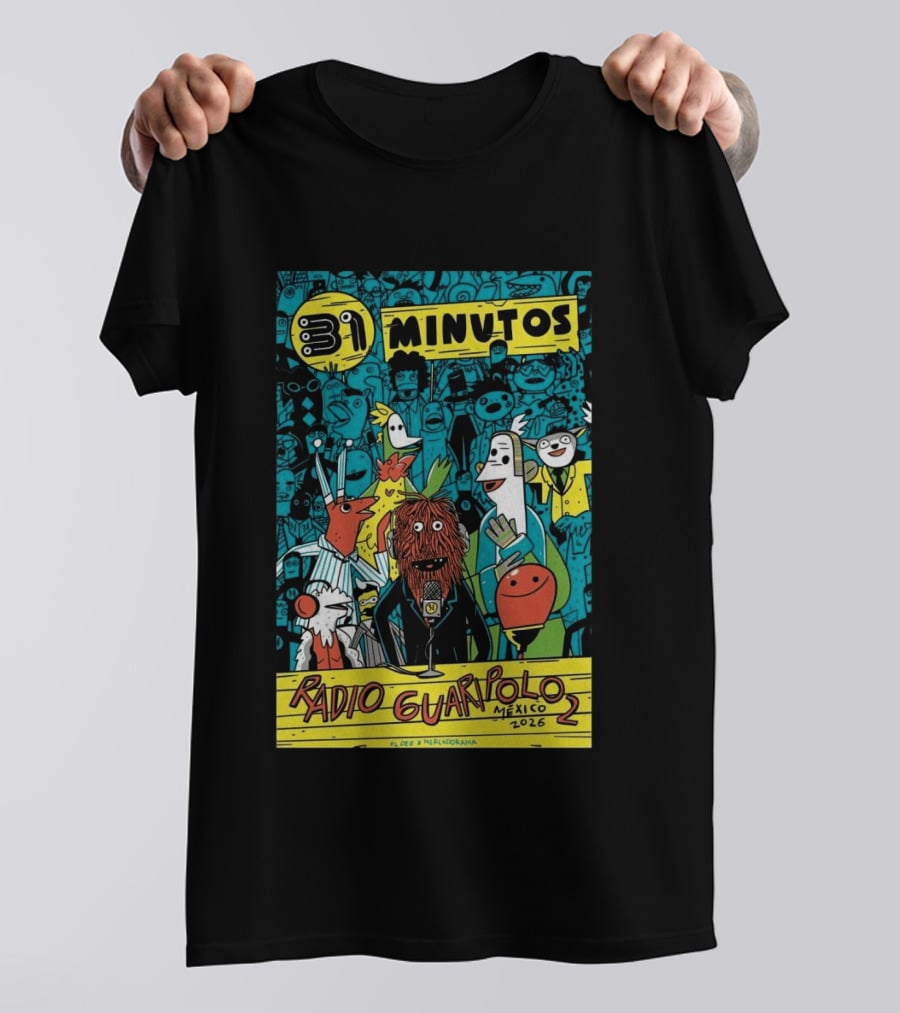 31 Minutos Radio Guaripolo Mexico 2026 Tour Characters Crowd Scene T-Shirt