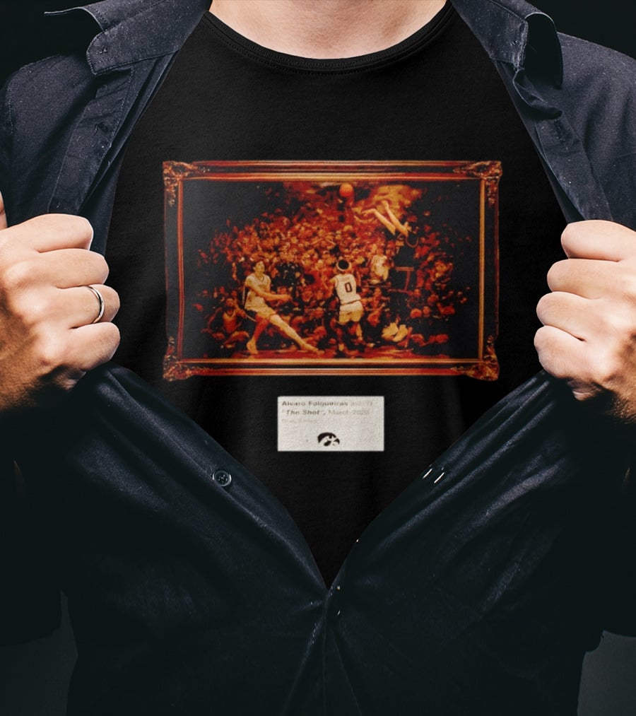 Alvaro Folgueiras No. 77 The Shot March 2020 Iowa Hawkeyes Basketball T-Shirt